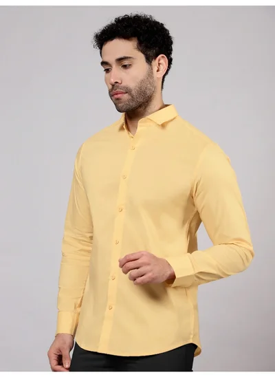 Beyoung Pale Yellow- Plain Cotton Shirts
