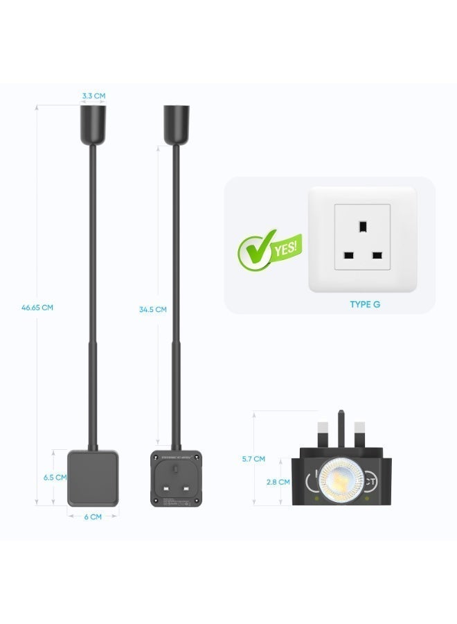 PRINCEWAY Plug In LED Wall Reading Light for Books in Bed, Dimmable LED Black Flexible Bedside Wall Lamp with Power Plug, Two Touch Switches, 3 Lighting Color Modes, 50° Spot Light Angle - Image 5
