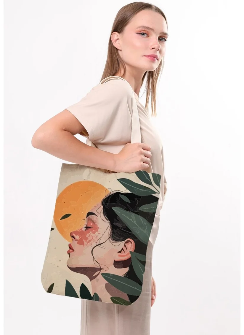 Çınar Bez Çanta Canvas Minimal Women's Printed Tote Bag