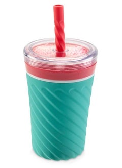 Swirl Milkshake Tumbler & Straw Green 350 ML