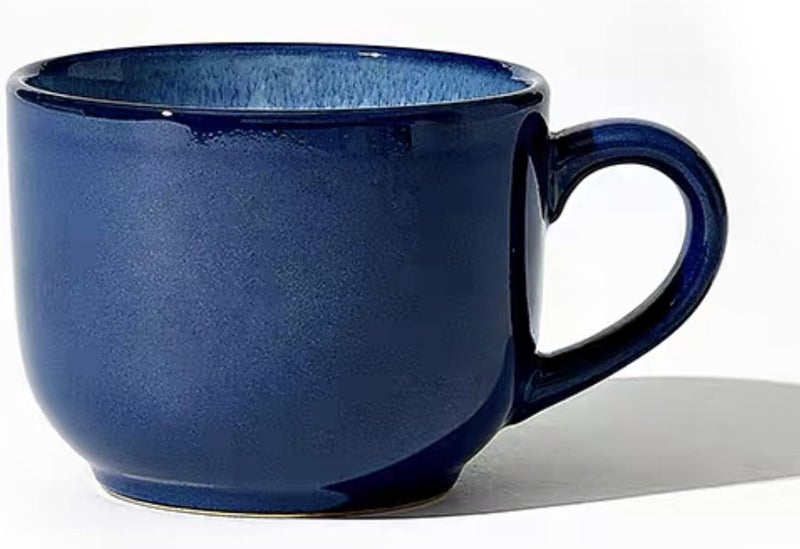 Sicaluya Extra Large Oatmeal Porcelain Mug with Handle  24 OZ Wide Coffee Mug Microwave and Dishwasher Safe Breakfast Cup and Soup Bowl Ceramic Mug for Milk Tea Fruit Ice Cream - Image 1