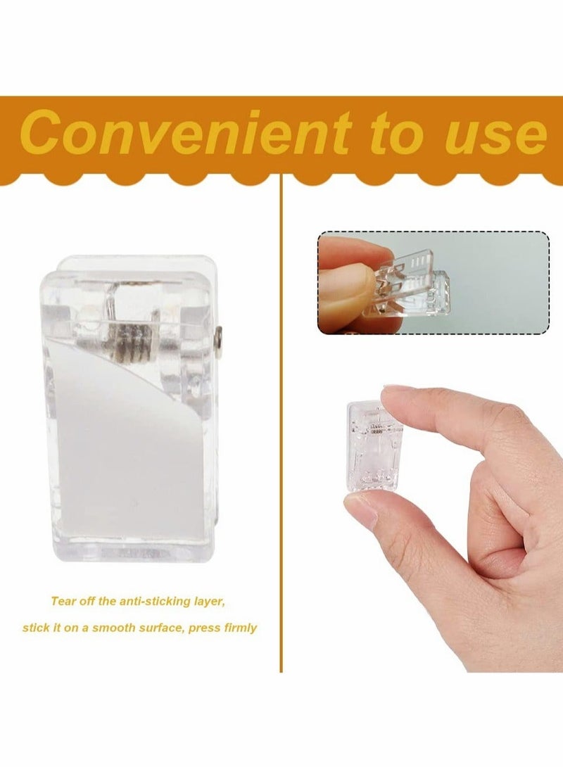 Captaintech Self-Adhesive Clips, Sticky Spring Clips, Tapestry Plastic Wall Clips, Double-Sided Adhesive Spring Clips for Photo Poster 40 Pieces - Image 3