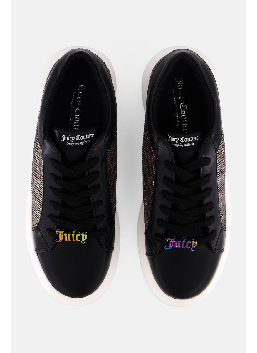 Juicy Couture Women Dorothy Lace Up Casual Shoes, Black  - Image 3