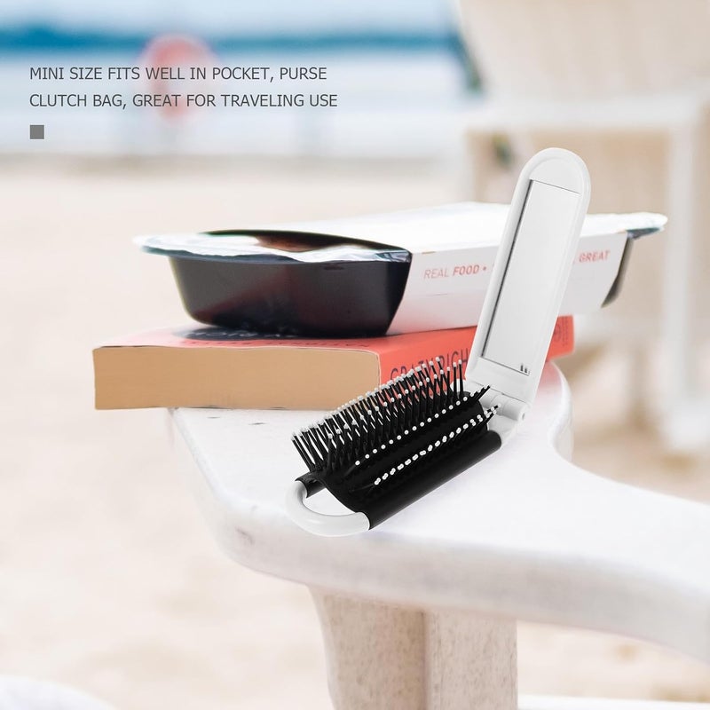 5 Pcs Portable Foldable Hair Combs with Mirror Mini Travel Detangling Hairstyling Combs for Women and Men - Image 4