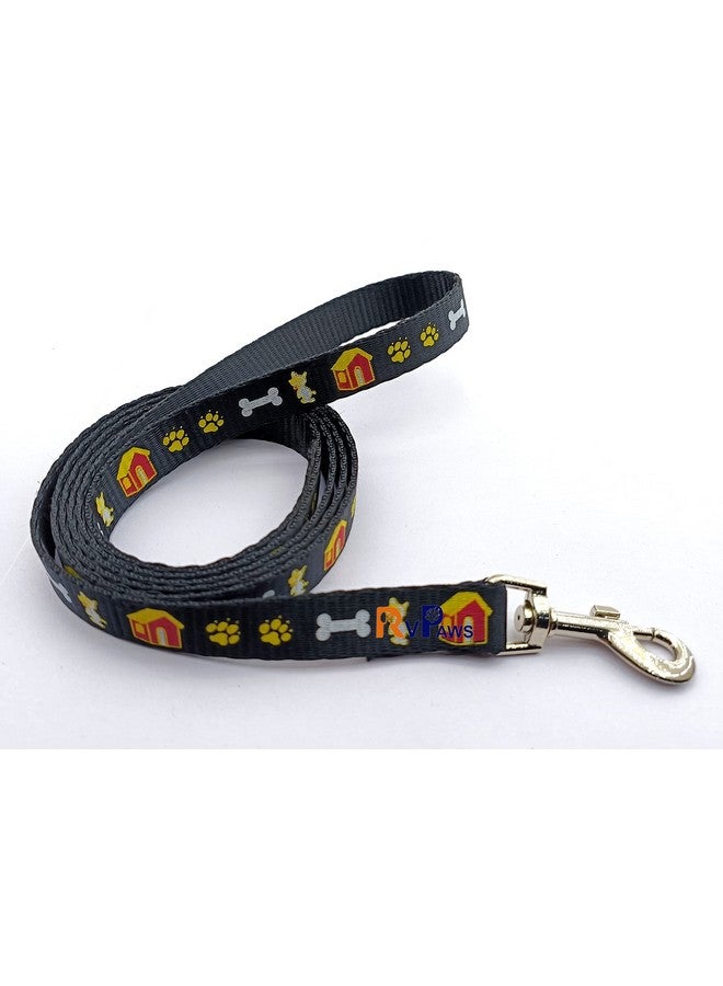 حزام طوق من النايلون الناعم مطبوع عليه مخلب/عظمة مقاس 15 مم مع حزام رقبة سريع الفتح وقابل للتعديل وحزام رقبة قابل للتنفس، مثالي للجراء والكلاب الصغيرة - أسود - Image 3