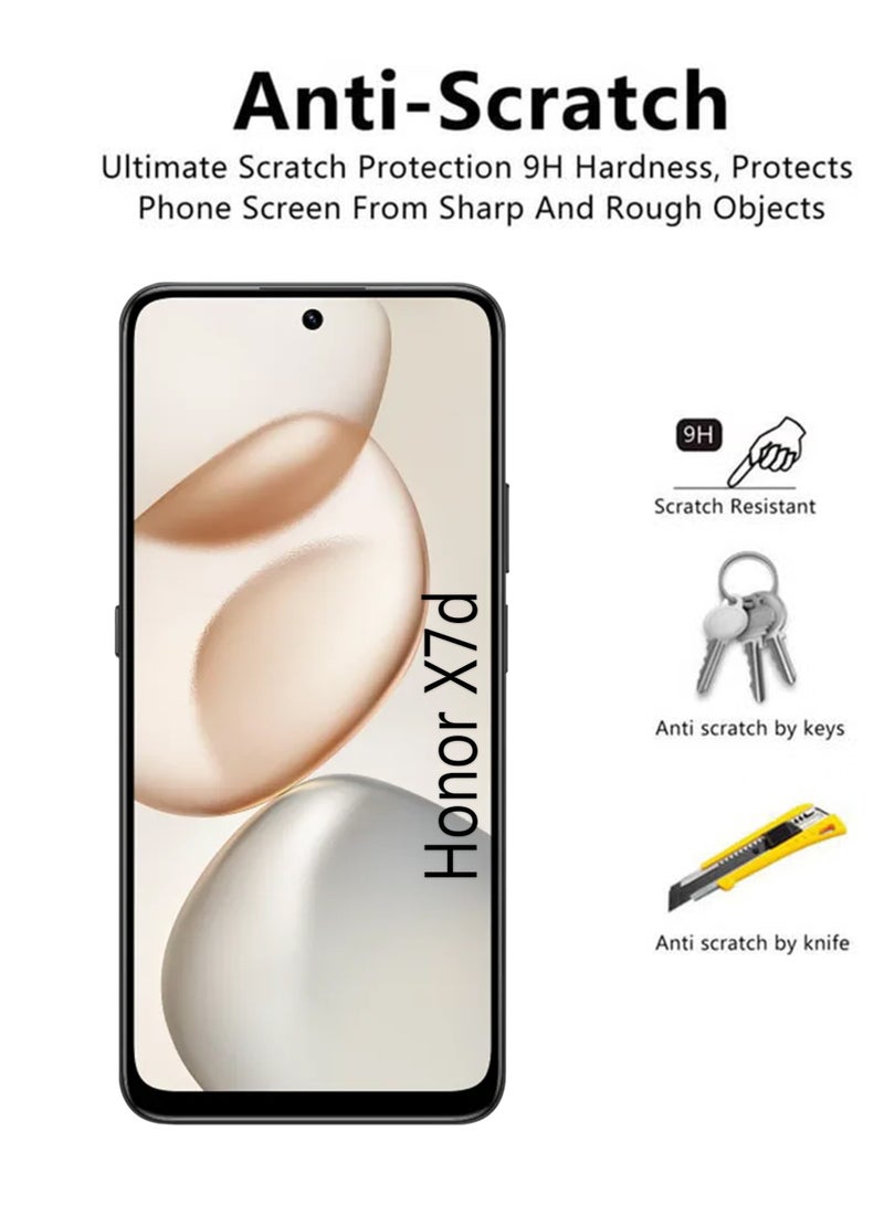 2 Pack Honor X7d Screen Protector | Tempered Glass Compatible with Honor X7d | Screen Protector Full HD Quality Tempered Glass Anti-Scratch Edge to Edge Coverage with Easy Installation Kit - Black - Image 3
