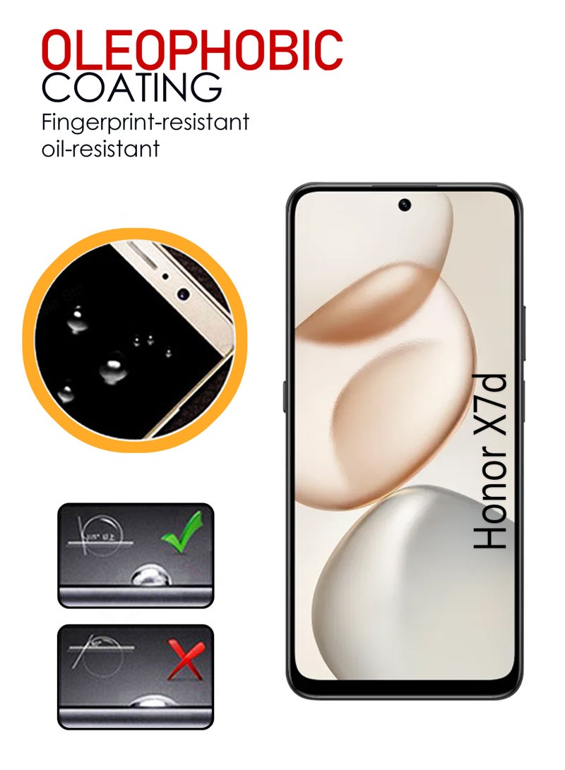 2 Pack Honor X7d Screen Protector | Tempered Glass Compatible with Honor X7d | Screen Protector Full HD Quality Tempered Glass Anti-Scratch Edge to Edge Coverage with Easy Installation Kit - Black - Image 4