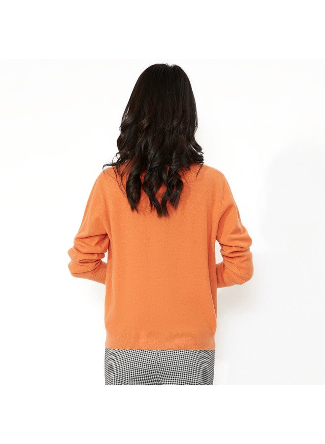 Hengyuanxiang Solid Color Rhinestone Pure Wool V-Neck Knitted Cardigan Warm Wool Cardigan Coat - Image 5