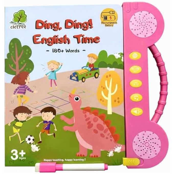 KIDS TALKING ENGLISH LEARNING TOY  ELECTRONIC INTERACTIVE ABC SOUND LEARNING WITH MUSICAL PHONICS FOR CHILDREN, AGE 3+ (PINK) - Image 1