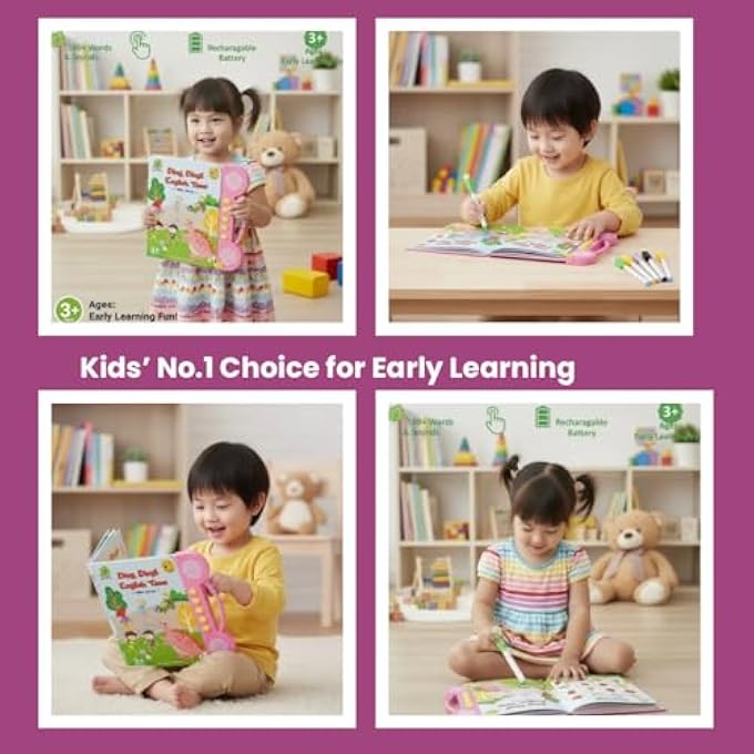 KIDS TALKING ENGLISH LEARNING TOY  ELECTRONIC INTERACTIVE ABC SOUND LEARNING WITH MUSICAL PHONICS FOR CHILDREN, AGE 3+ (PINK) - Image 3