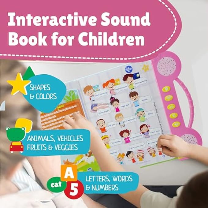 KIDS TALKING ENGLISH LEARNING TOY  ELECTRONIC INTERACTIVE ABC SOUND LEARNING WITH MUSICAL PHONICS FOR CHILDREN, AGE 3+ (PINK) - Image 5