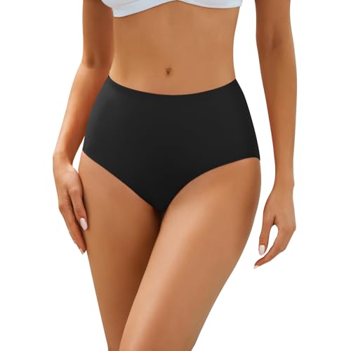 speerise Womens High Waisted Bikini Bottoms Shorts Spandex Ballet Dance Brief Panty Black - Image 1