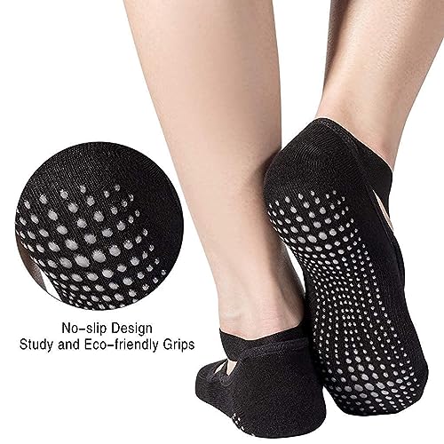 SEFLICA Women's Anti Bacterial Anti-Skid Quarter Length Yoga/Pilates/Dance/Ballet Made With Bamboo Cotton Walking & Bikram Fitness Socks With Grips. Set Of 1 (IN, Alpha, Free Size, 1, Grey) - Image 4