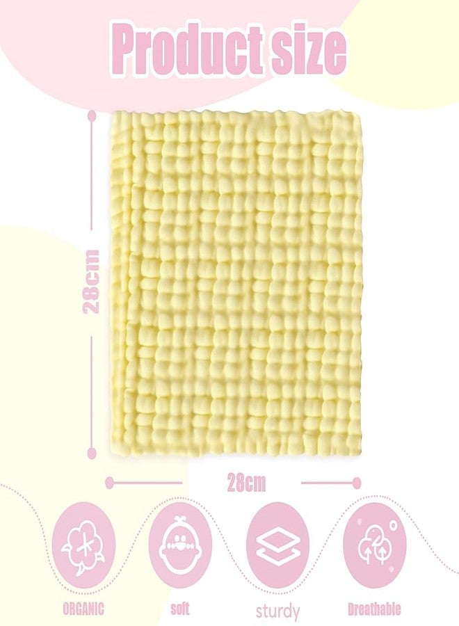SEMITO Reusable Muslin Face Towels for Babies | Soft Cotton Washcloths & Napkins for Infants & Toddlers | Six Layer Muslin Cloth Extra Soft Hankies (5, Multicolour) - Image 3