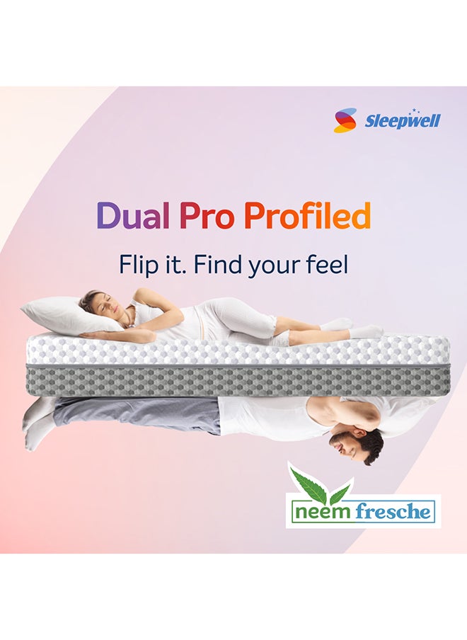 Sleepwell Dual Pro Profiled Foam Reversible Bed Gentle And Firm Triple Layered Anti Sag Foam Mattress White  - Image 2