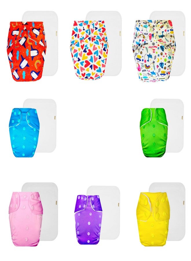 حفاضات دمبلدو القماشية الممتازة مع حشوة قطنية (عبوة من 8) | مضادة للحساسية | وسادة ماصة بست طبقات | سريعة الجفاف | تغيير حفاضات بدون قلق | من 3 أشهر إلى 3 سنوات | للجنسين - Image 1