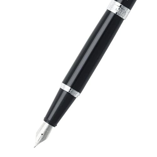 SHEAFFER قلم حبر سائل شيفر 300 أسود لامع مع تزيين مطلي بالكروم وشفرة متوسطة - Image 2