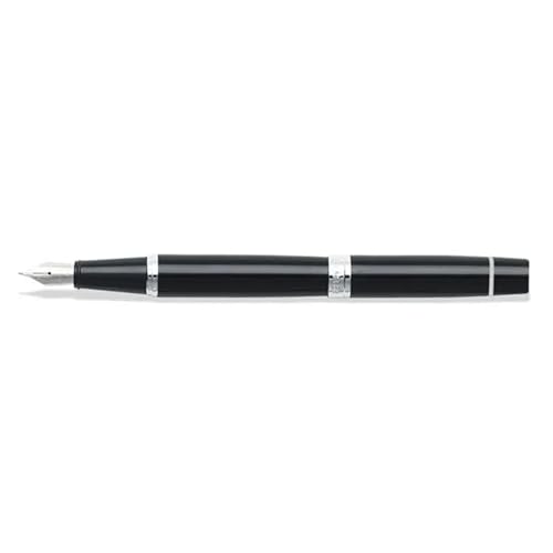 SHEAFFER قلم حبر سائل شيفر 300 أسود لامع مع تزيين مطلي بالكروم وشفرة متوسطة - Image 5