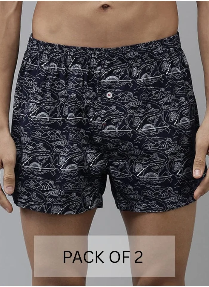 THE BEAR HOUSE THE BEAR HOUSE Men's Lightweight Multicolor Boxers | Soft, Breathable Fabric | Comfortable Fit for Everyday Wear | Stylish & Durable Design|Size-S - XL|TBH-CERDO_PRNT