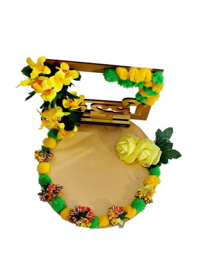 THE BRIDE MADE Wood Decorative Haldi Mehndi Platter, 10X10X8 Inches, Handmade For Wedding Celebrations (Regular) - Image 3