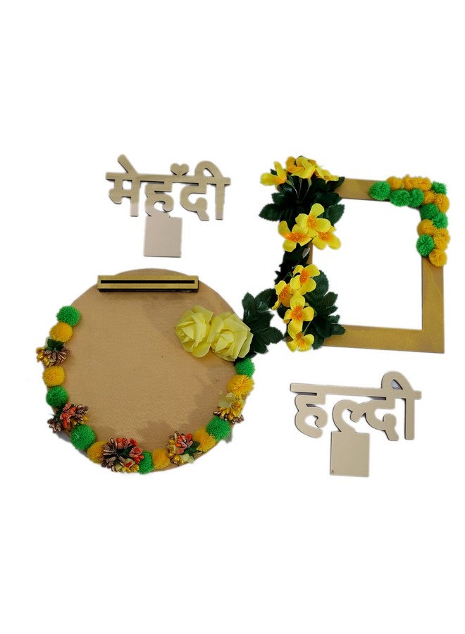 THE BRIDE MADE Wood Decorative Haldi Mehndi Platter, 10X10X8 Inches, Handmade For Wedding Celebrations (Regular) - Image 5