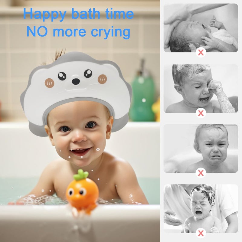 TinyGuardian Baby Shower Cap, Baby Shower Cap Shield, Shower Cap for Kids, Visor Hat for Eye and Ear Protection for 0-9 Years Old Children, Cute Sea Lion shape Makes the Baby Bath More Fun (White) - Image 3