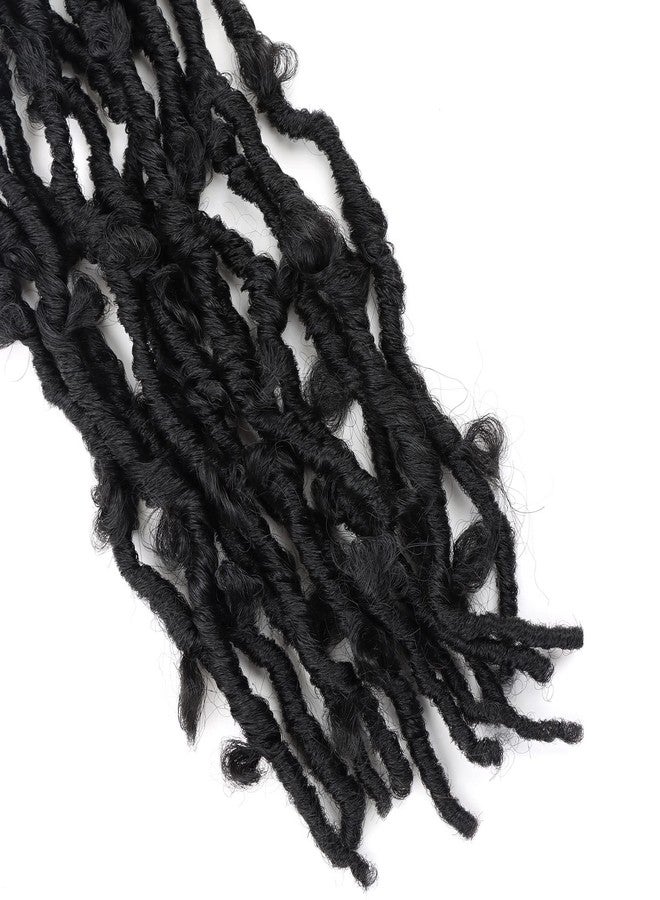 LMZIM 6 Packs 12 Inch Butterfly Faux Locs Crochet Hair for Black Women Distressed Faux Locs Pre looped Pre-twisted Braids (12 inch 6 pack, 1b) - Image 4