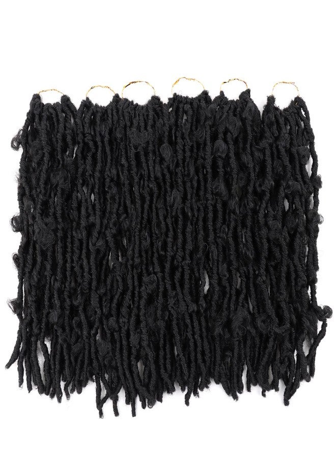 LMZIM 6 Packs 12 Inch Butterfly Faux Locs Crochet Hair for Black Women Distressed Faux Locs Pre looped Pre-twisted Braids (12 inch 6 pack, 1b) - Image 5