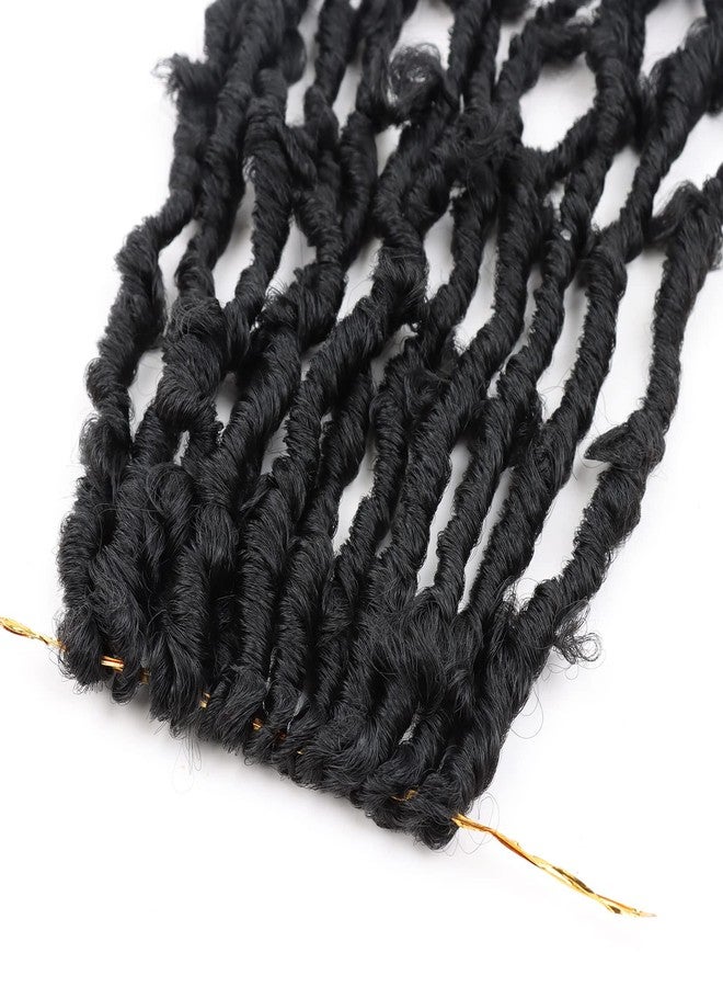 LMZIM 6 Packs 12 Inch Butterfly Faux Locs Crochet Hair for Black Women Distressed Faux Locs Pre looped Pre-twisted Braids (12 inch 6 pack, 1b) - Image 3