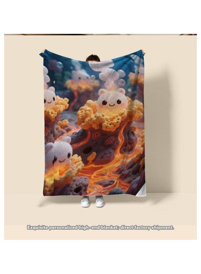 عام بطانية رقيقة من الفانيلا (دافئة ومريحة، ومناسبة للنوم واستخدام الألعاب وإزالة الغبار ومقاومة للرمل) 150 سم * 200 سم - 941 - Image 3