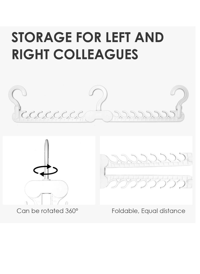 Excefore Space Saving Hangers for Clothes, Closet Organizers and Storage, Portable Folding Clothes Drying Rack with 16 Holes, White  - Image 2