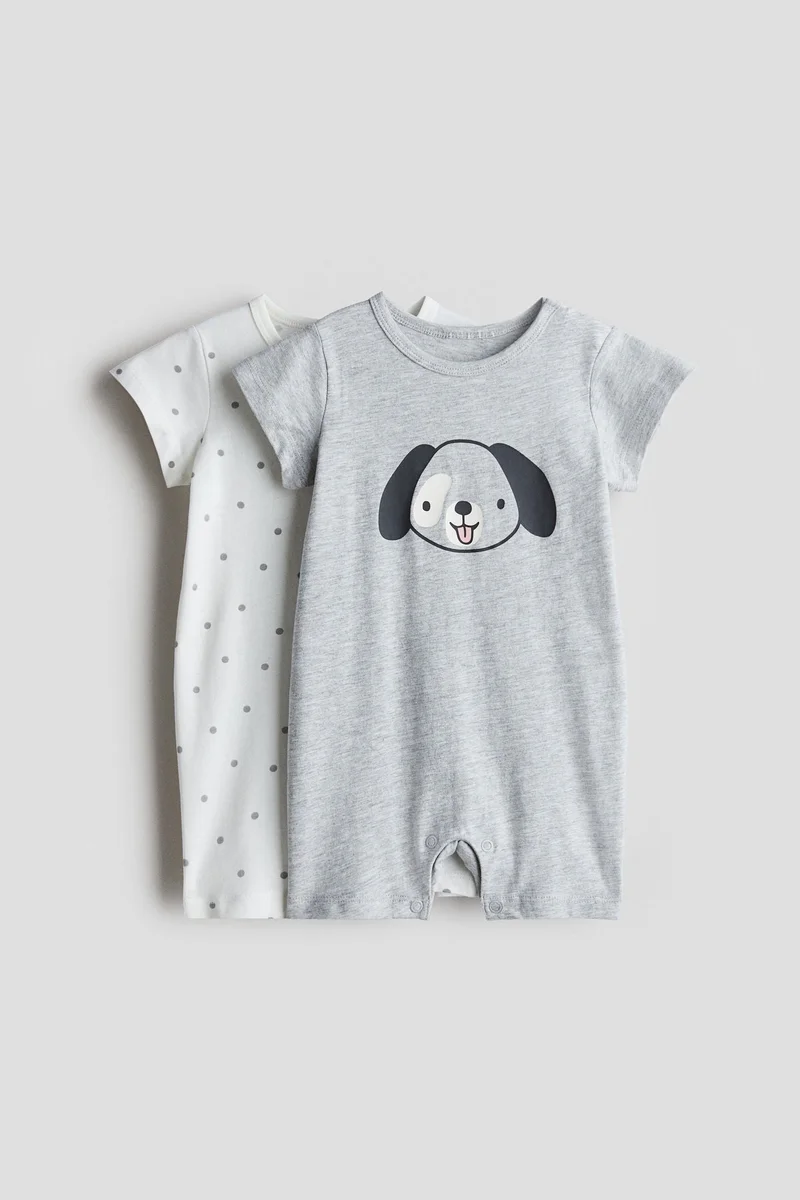 H&M 2-pack cotton jersey sleepsuits