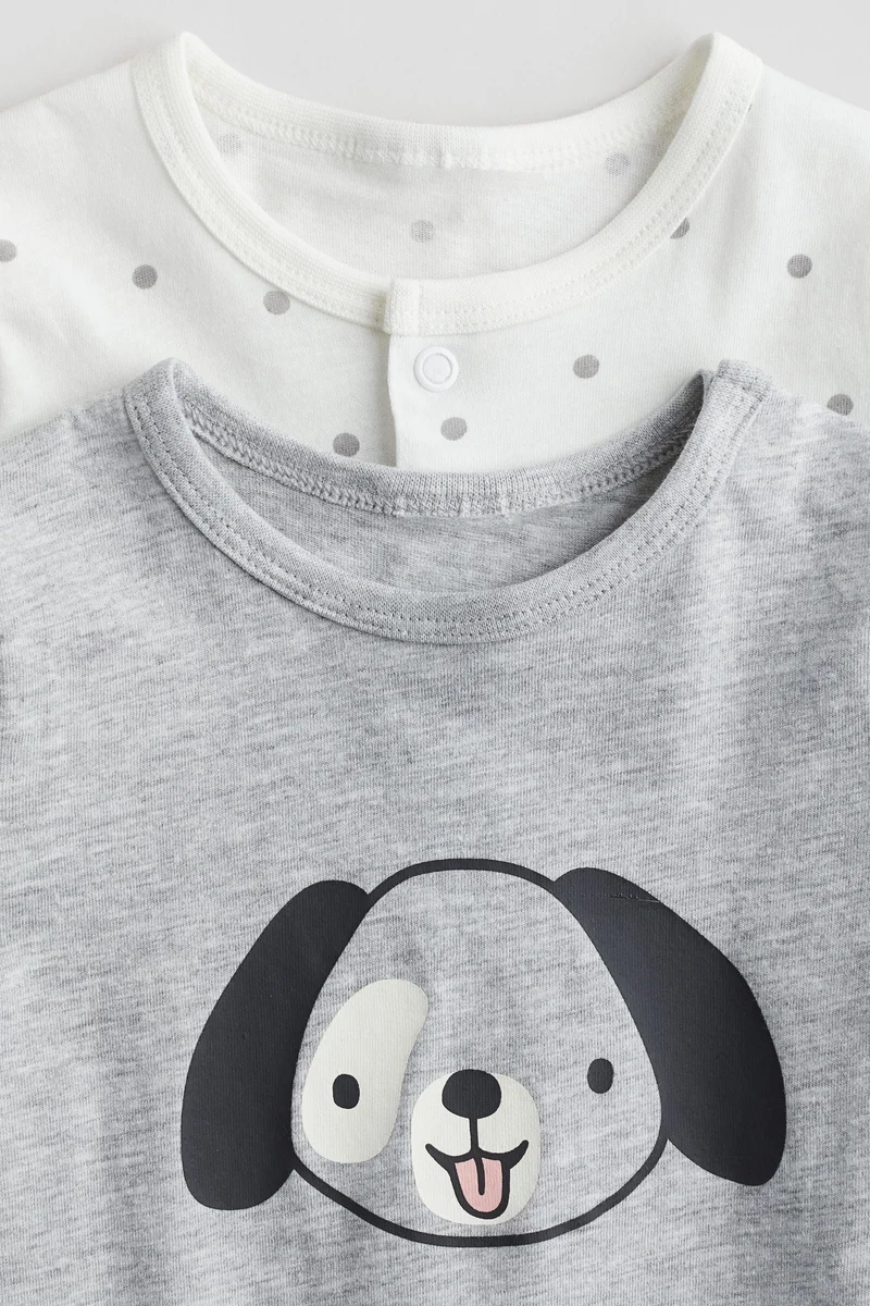 H&M 2-pack cotton jersey sleepsuits