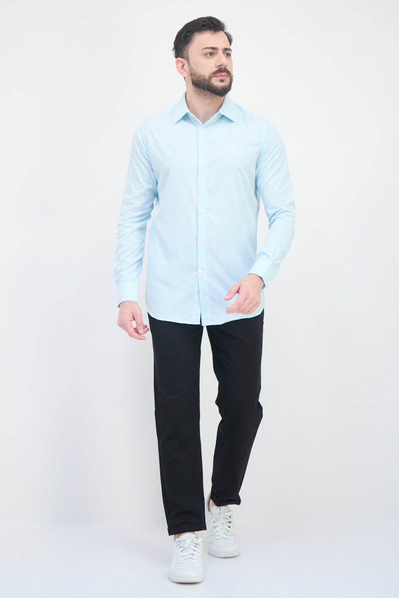 Scotch & Soda Men Modern Fit Stripe Long Sleeve Dress Shirt, Multicolor - Image 4