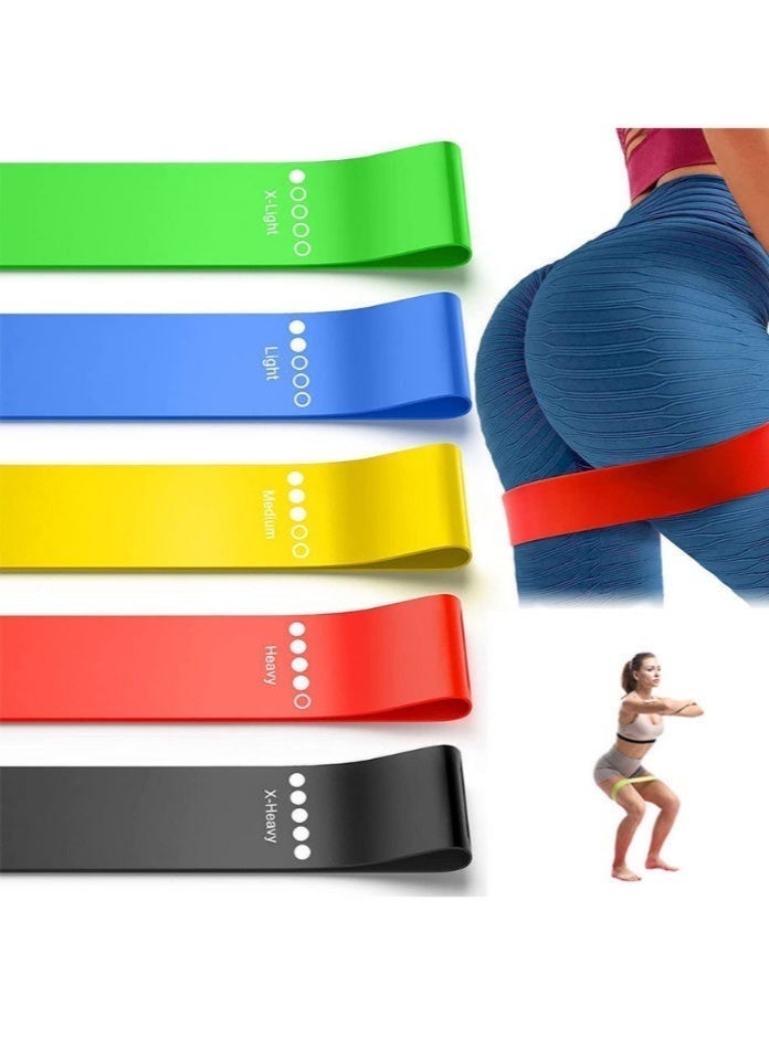 Resistance Bands Set, 5pcs Assorted Pounds Strength Training Exercise Resistance Loops Stretch Bands, Gym Fitness Yoga Workout Resistance Loops Bands for Arm Legs and hips - Image 2