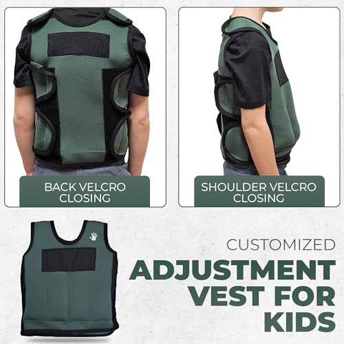Sensory4u Weighted Vest for Kids - Adjustable Compression Vest, Medium (Ages 5-9), 6 Removable Weights, Breathable Snug Fit - Image 5