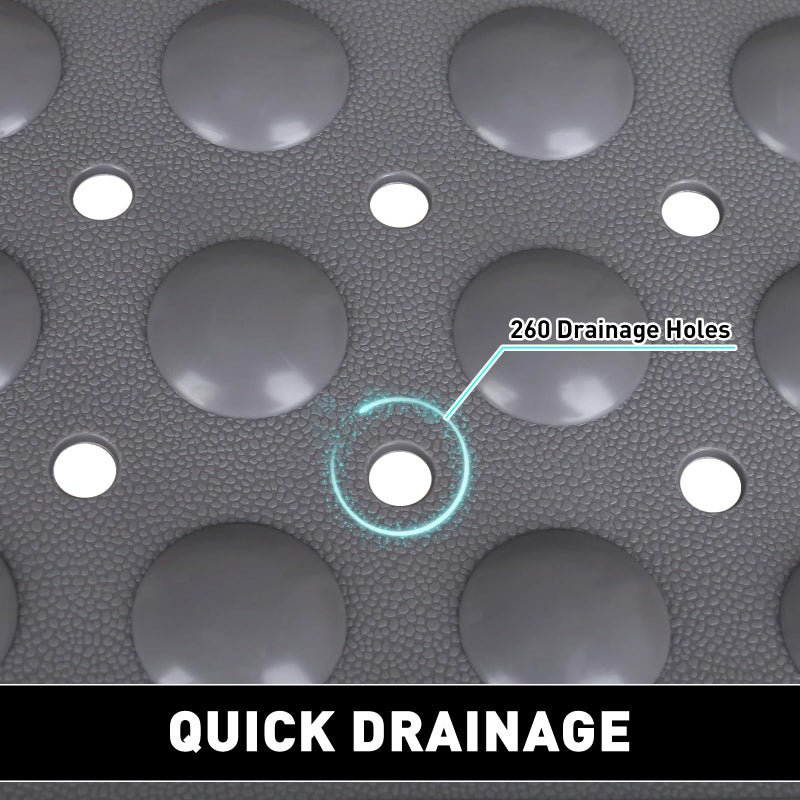 Mofonky Shower Mat Non Slip: 35.4 x 23.6 Inch Extra Large TPE Shower Mats for Inside Shower - Anti Slip Shower Stall Matt with Drain Hole and Suction Cups for Elderly - Image 5