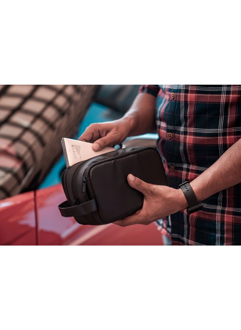 جرين ليون - حقيبة أنيقة للسفر بأناقة / فاخرة / فاخرة / خامة من الدرجة الأولى / داخلية مقاومة للماء وسريعة الجفاف وطلاء / مقاومة الصدمات للسقوط / تخزين متعدد الوظائف مع جيوب متعددة - أسود - Image 1