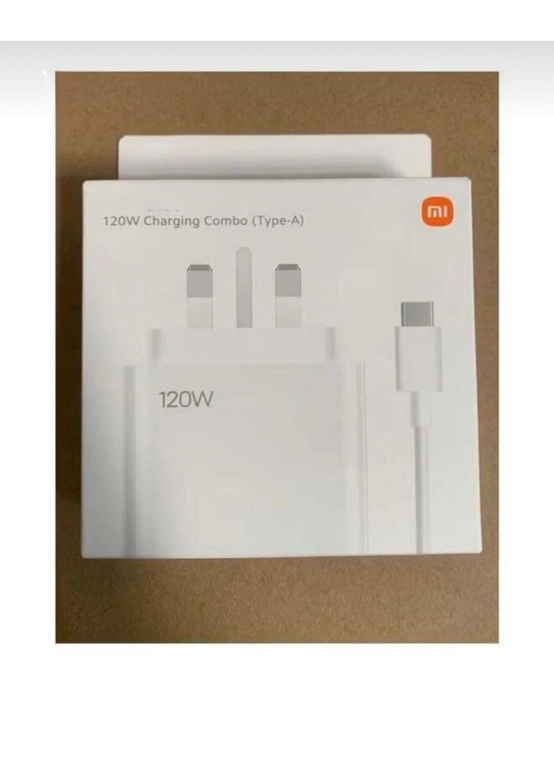 شاحن Mi الأصلي توربو بقوة 120 واط، محول سريع مع كابل USB من النوع C بطول 1 متر (النوع A) - المملكة المتحدة - Image 1