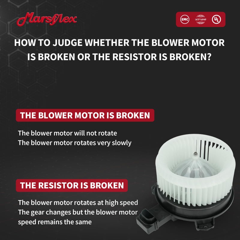 Marsflex Front Blower Motor 700260 for 2012-2018 Honda CRV Civic Accord & Acura RDX ILX, 2013 2014 2015 2016 2017 Automotive Replacement Blower Motor Fan OE: 79310-T0A-A01, PM4038, 79310-T2F-A01 - Image 3