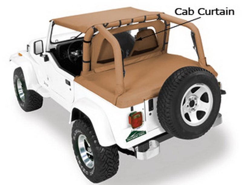 Pavement Ends by Bestop 41424-35 Black Diamond Cab Curtain for 2007-2018 Wrangler JK 2-Door - Image 2