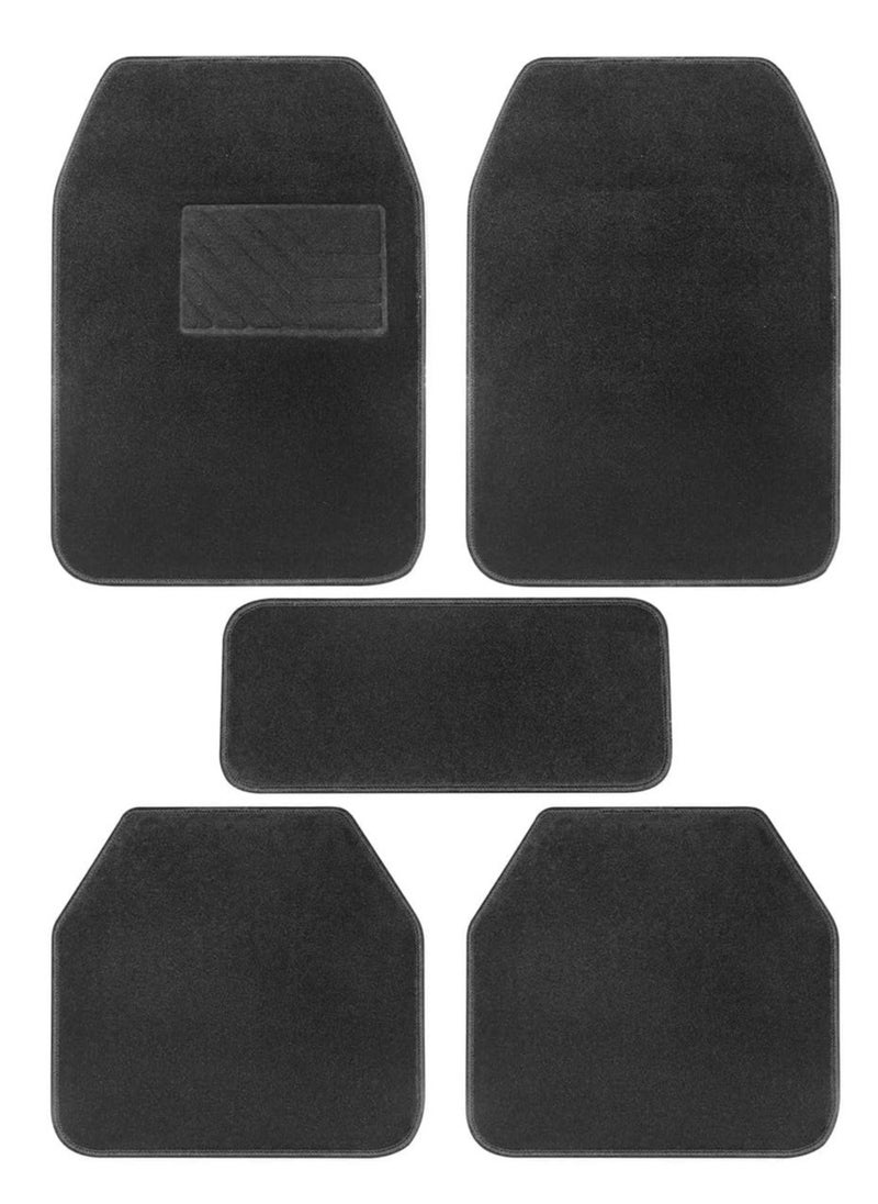 RATSAW Universal Fit Car Floor Mat Premium velvet Car Floor Mats  fit for SUV Trucks sedans Vans Set of 5 Black  - Image 1