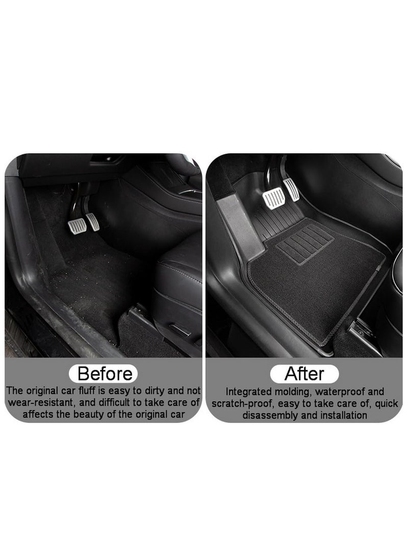 RATSAW Universal Fit Car Floor Mat Premium velvet Car Floor Mats  fit for SUV Trucks sedans Vans Set of 5 Black  - Image 3