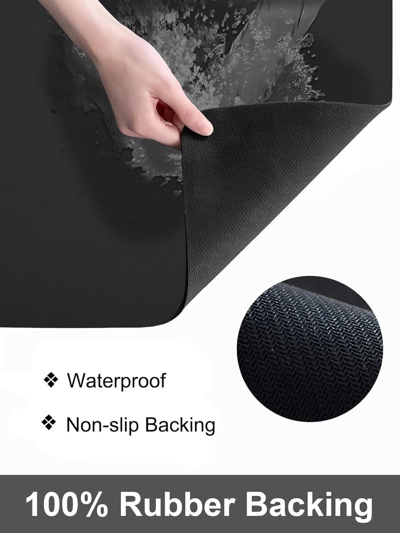AiBOB Coffee Mat Hide Stain Absorbent Coffee Bar Mats Fit Under Coffee Maker Espresso Machine Rubber Backed Dish Drying Mat for Kitchen Countertops 16x24 Black - Image 5