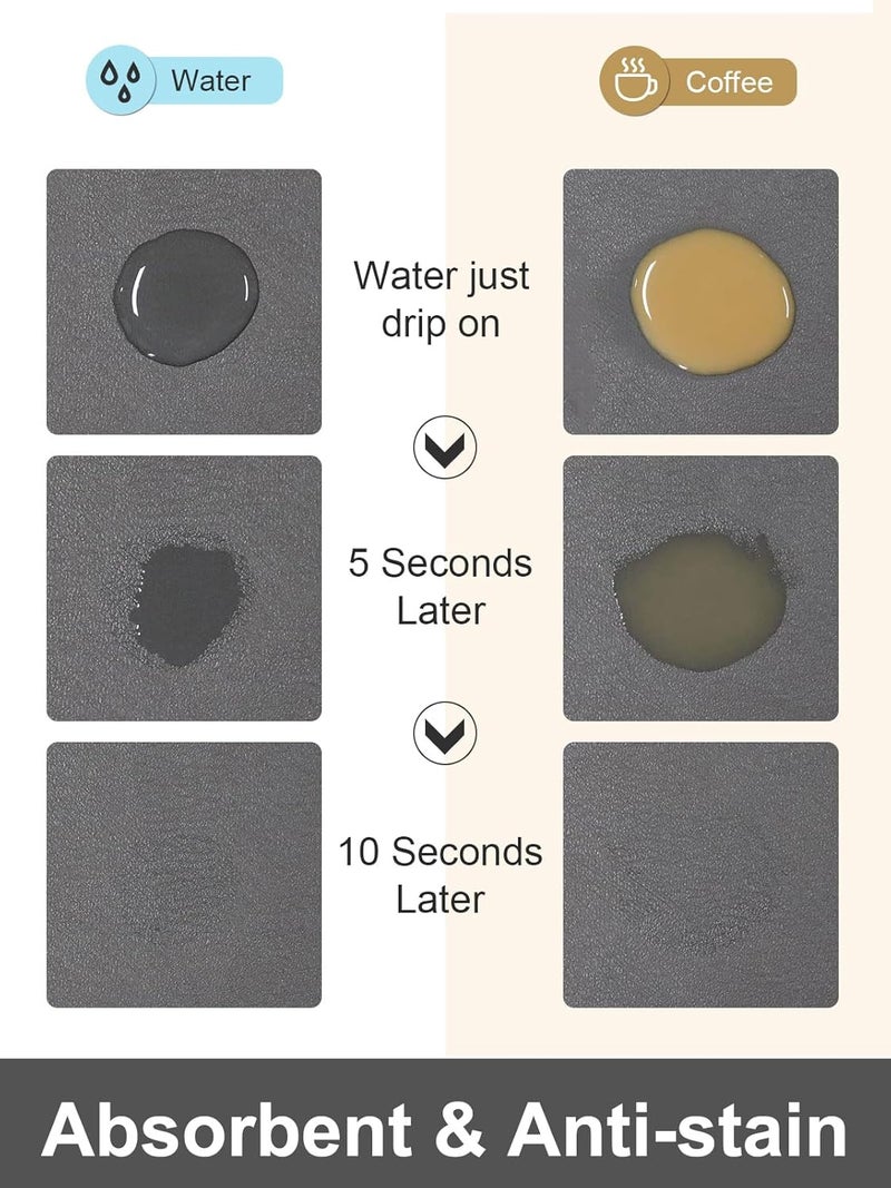 AiBOB Coffee Mat Hide Stain Absorbent Coffee Bar Mats Fit Under Coffee Maker Espresso Machine Rubber Backed Dish Drying Mat for Kitchen Countertops 16x24 Black - Image 3