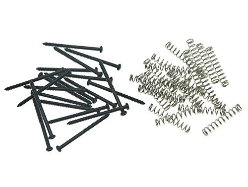 KAISH Pack of 20 Bass Guitar Mounting Screws and Springs for Precision P or J Bass and P90 Soap Bar Pickups - Black - Image 2