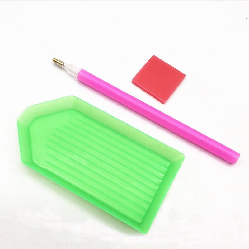 FLYSONG 15 PCS Diamond Painting Tools with Drill Pen Grip and Tray,5D Diamond Painting Accessories and Tools for Kids Adults (Green) - Image 2