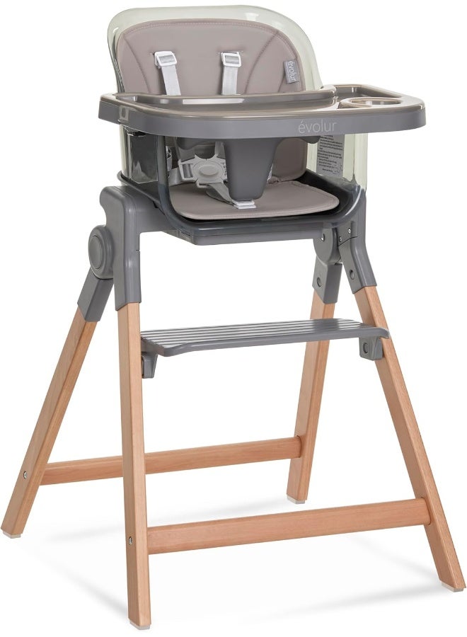 Evolur TinyThrone 2in1 Highchair in Fossil Gray - Image 1