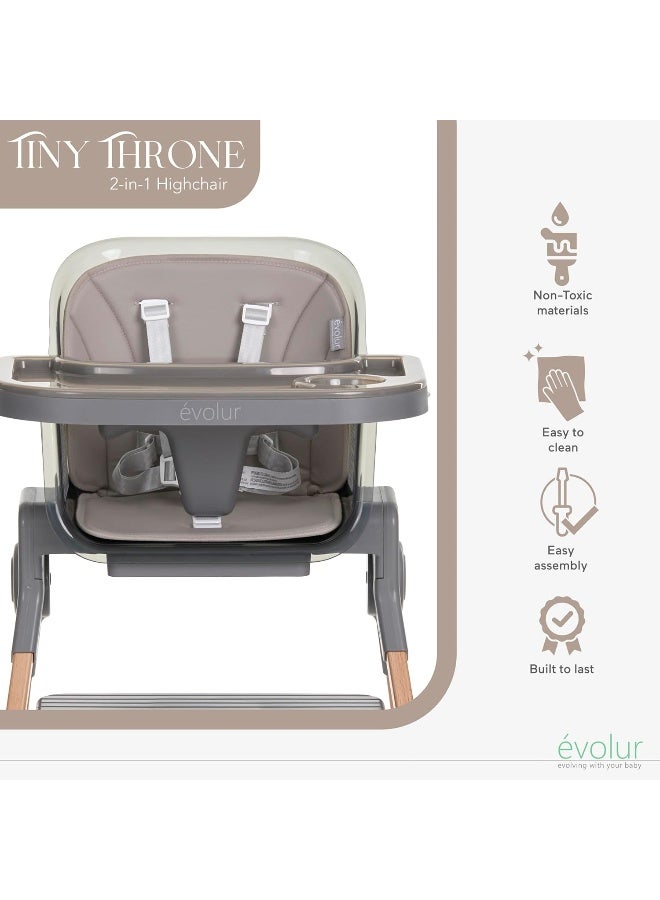 Evolur TinyThrone 2in1 Highchair in Fossil Gray - Image 4