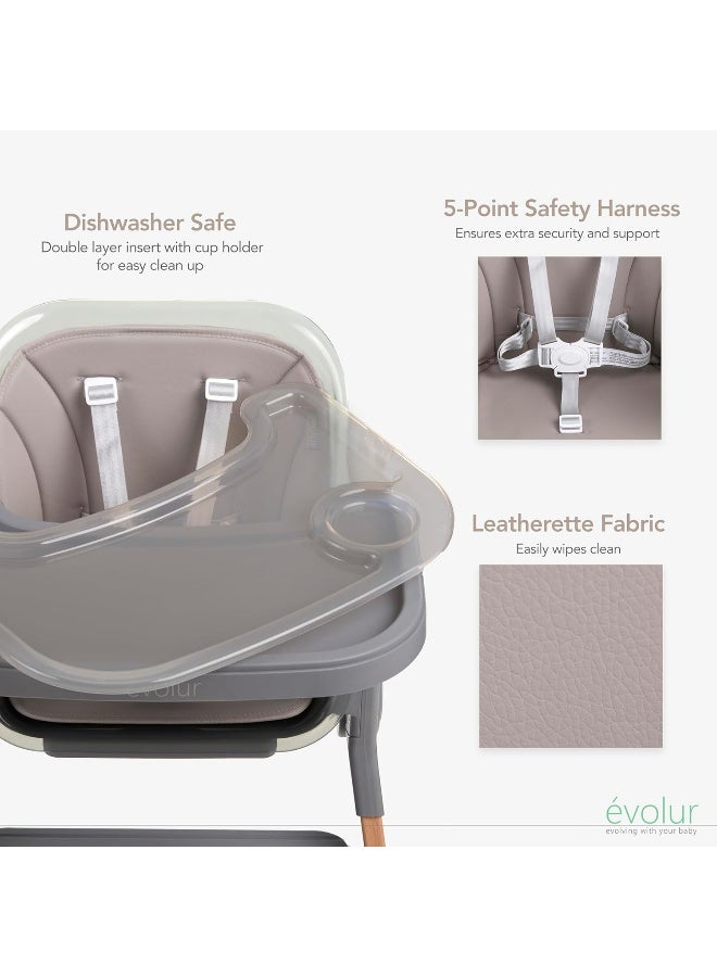 Evolur TinyThrone 2in1 Highchair in Fossil Gray - Image 5